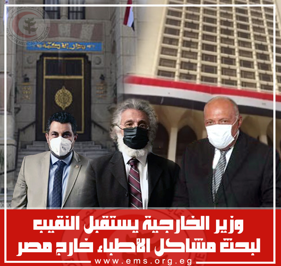 وزير الخارجية يستقبل النقيب لبحث مشاكل الأطباء خارج مصر